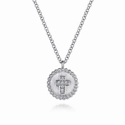 925 Sterling Silver Bujukan Diamond Cross Pendant Necklace Photo Focus Smooth Detail