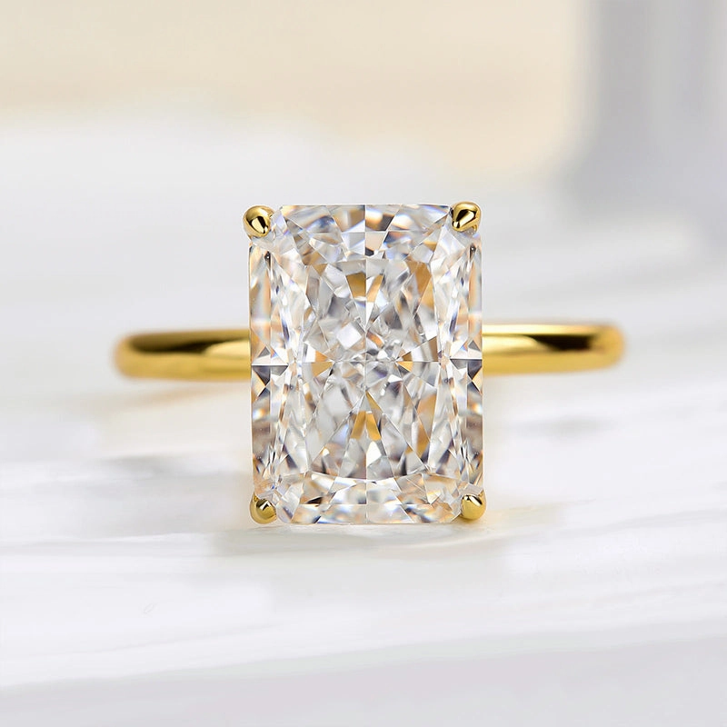 Sophisticated Detail Cute Accent Louily Classic Radiant Cut Simulated Diamond Engagement Ring