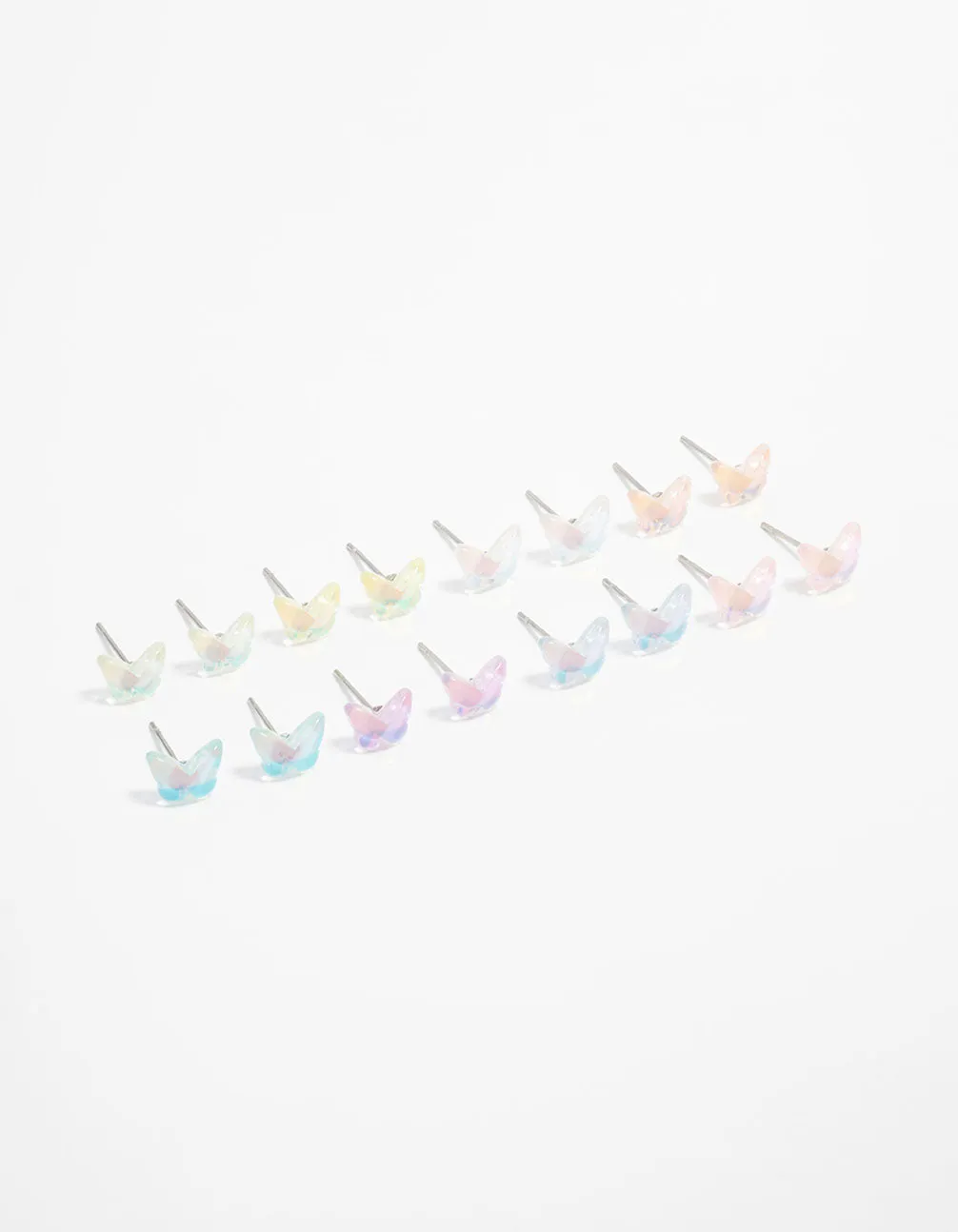 Stylish Creation Acrylic Basic Butterfly Stud Earrings 8-Pack