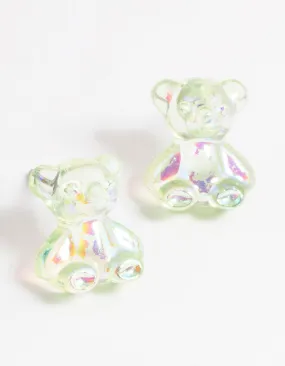 Acrylic Green Candy Bear Stud Earrings Refined Must-Have
