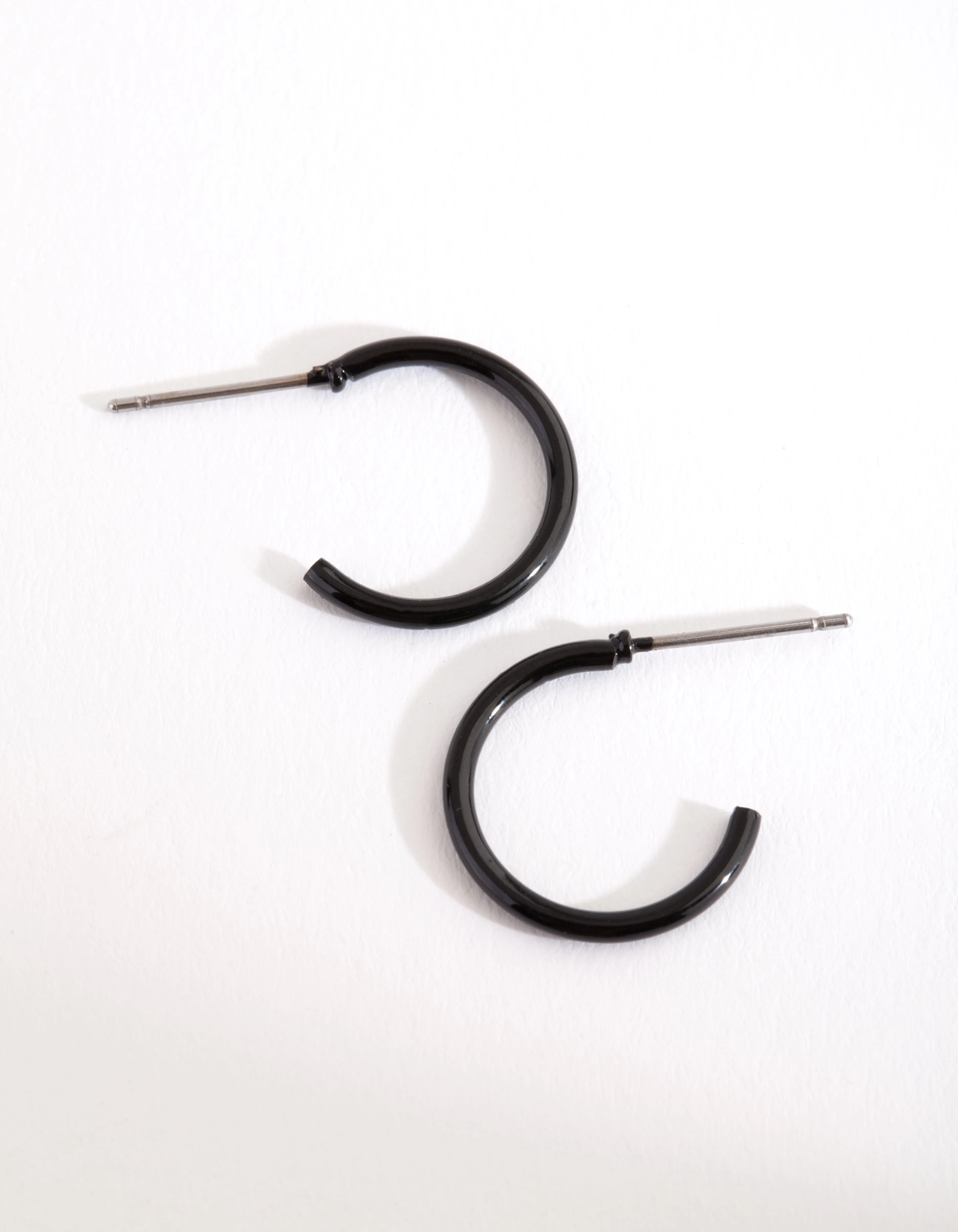 Gorgeous Vibe Black Coated Metal Hoop Earrings