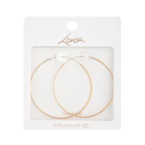 Seasonal Embellishment Gold Plated Sterling Silver Fine 60mm Hoop