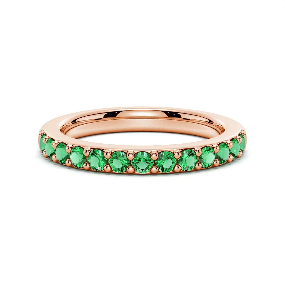 Pav?? Emerald Half Eternity Ring High-End Jewelry Subtle tone