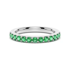 Creative Art Brilliant Article Pav?? Emerald Half Eternity Ring