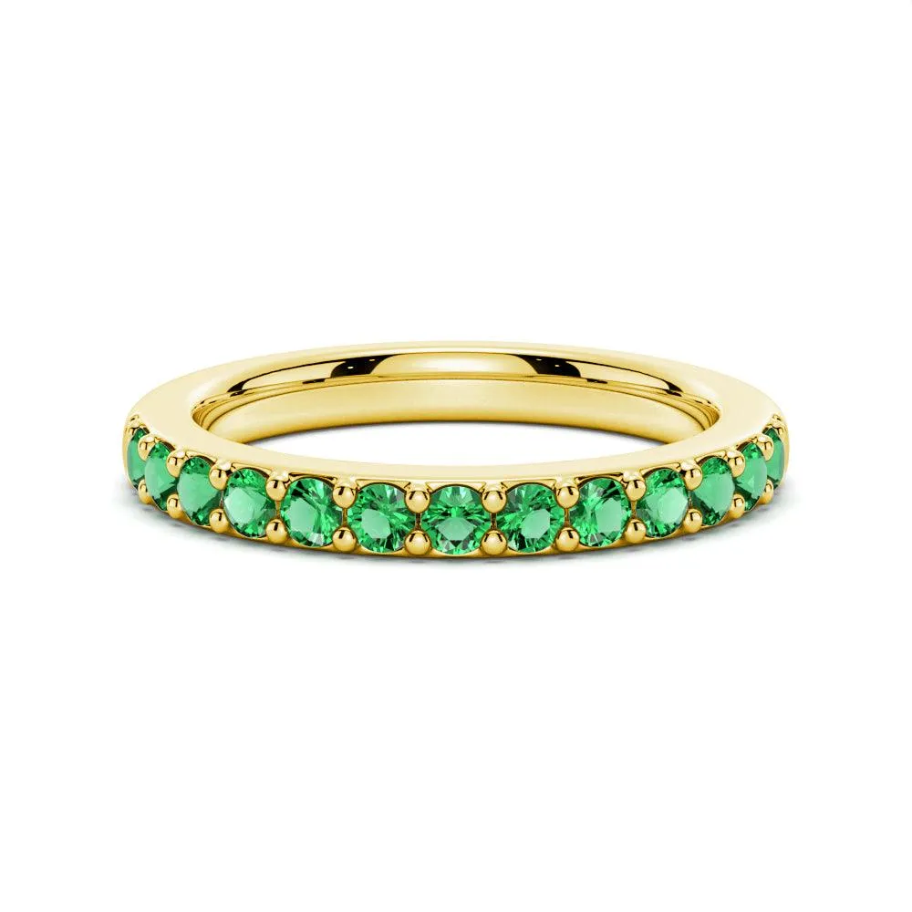 Pav?? Emerald Half Eternity Ring Everyday Style Minimal Flow