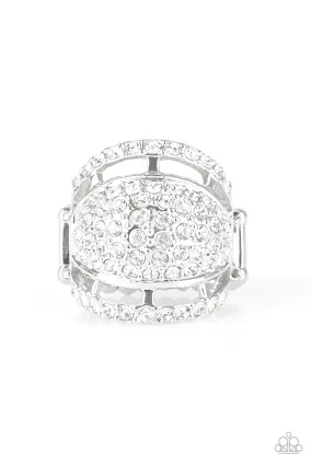 Simple Detail Paparazzi Accessories ? The Seven-FIGURE Itch - White Ring?Flat Rate Ship $4.50?