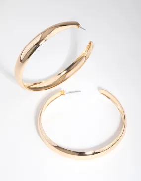 Glittering Detail Modern Design Gold 60mm Hoop Earrings