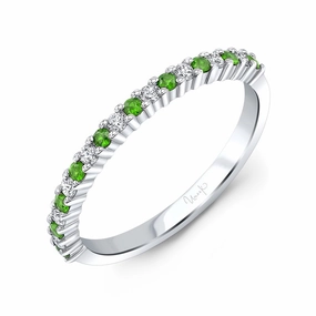 Diamond and Emerald Stackable Band Soft Glam Layered Mood