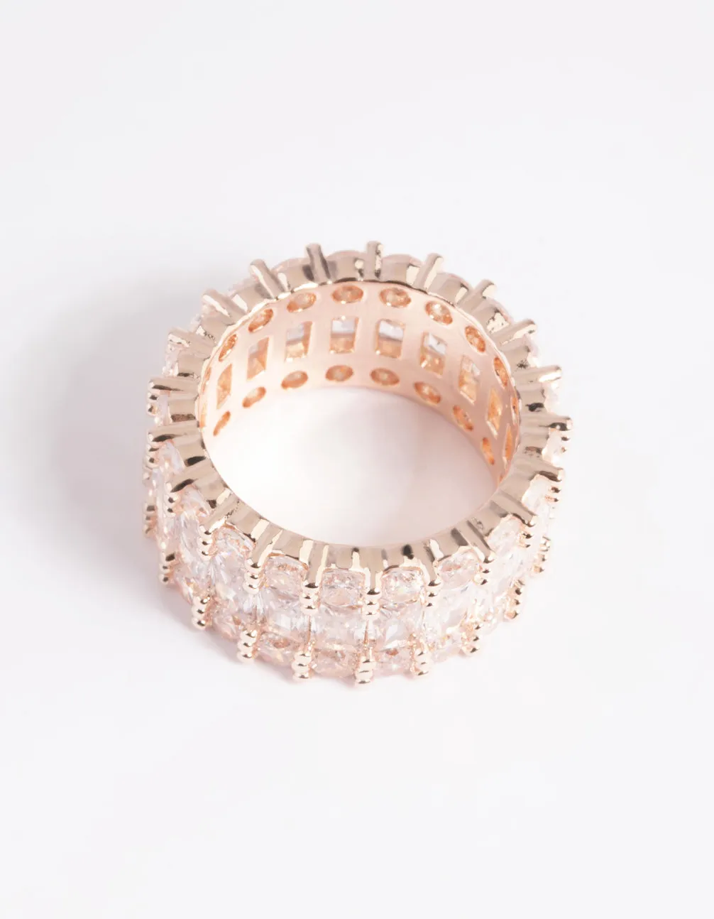 Rose Gold Cubic Zirconia Baguette Ring Trendy product
