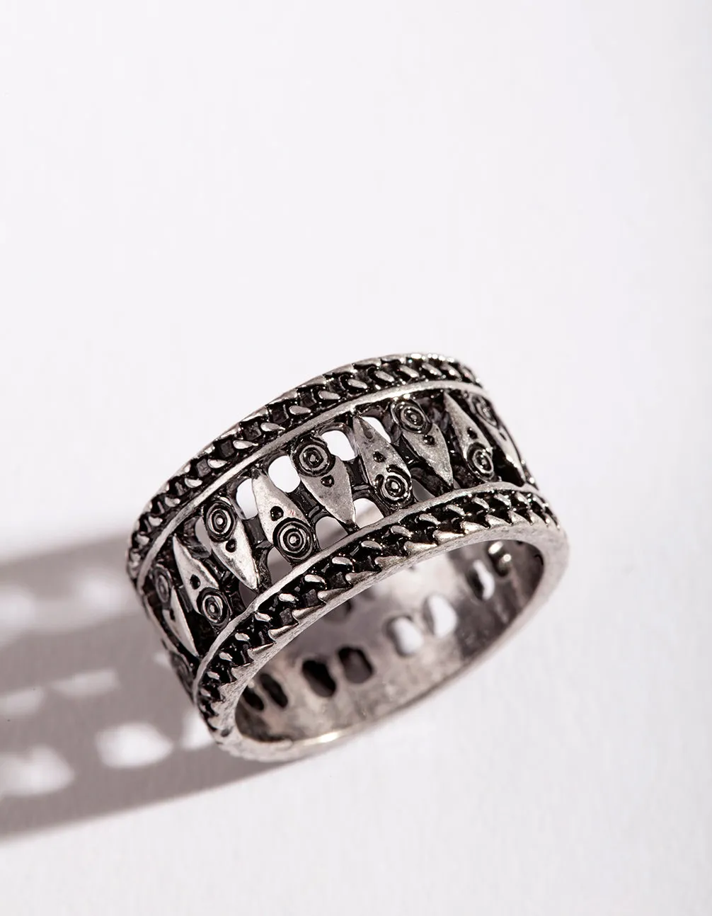 Antique Silver Boho Band Ring Couple Accessory