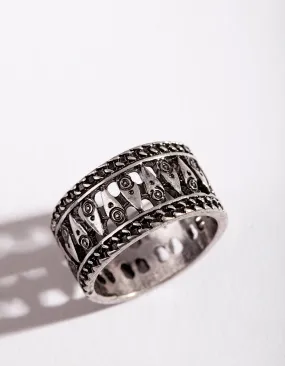 Timeless Treasure Antique Silver Boho Band Ring