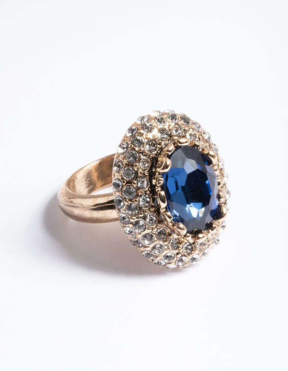 Antique Vintage Blue Cocktail Ring Classic Appeal