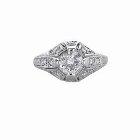 Chic Mood Distinct Highlight ANTIQUE STYLE DIAMOND RING WITH FILIGREE AND DIAMONDS (1.36cttw)