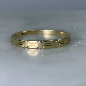 Art Deco Yellow Gold Wedding Band by Kaynar. Perfect Wedding Ring, Thumb Ring or Stacking Band. Strong Look Limited Edition