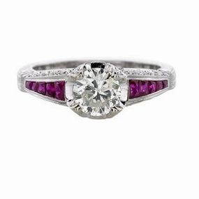 ART DECO RING WITH CUSTOM CUT RUBIES Everlasting Appeal