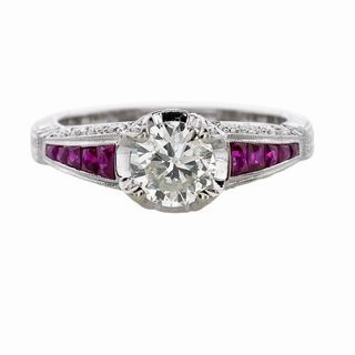 ART DECO RING WITH CUSTOM CUT RUBIES Everlasting Appeal