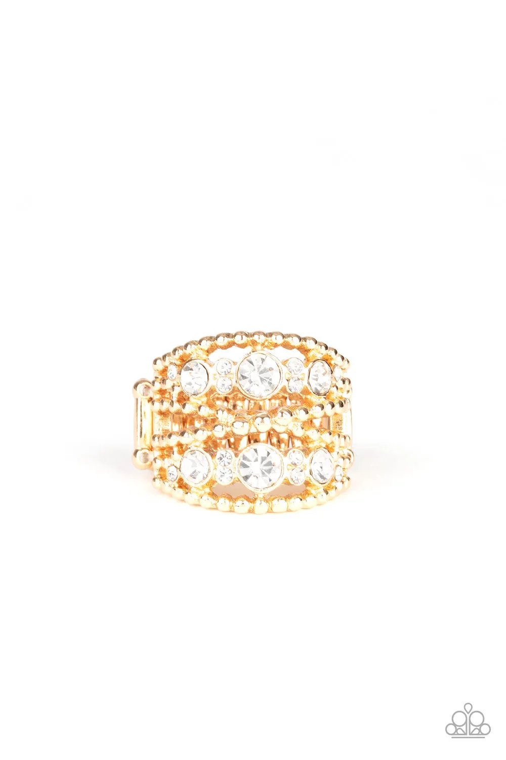 Amazing Expression Paparazzi Accessories ? Prismatic Powerhouse - Gold Ring?Flat Rate Ship $4.50?