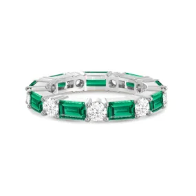 Timeless Created Emerald and Lab Grown Diamond Eternity Band Luxury Creation