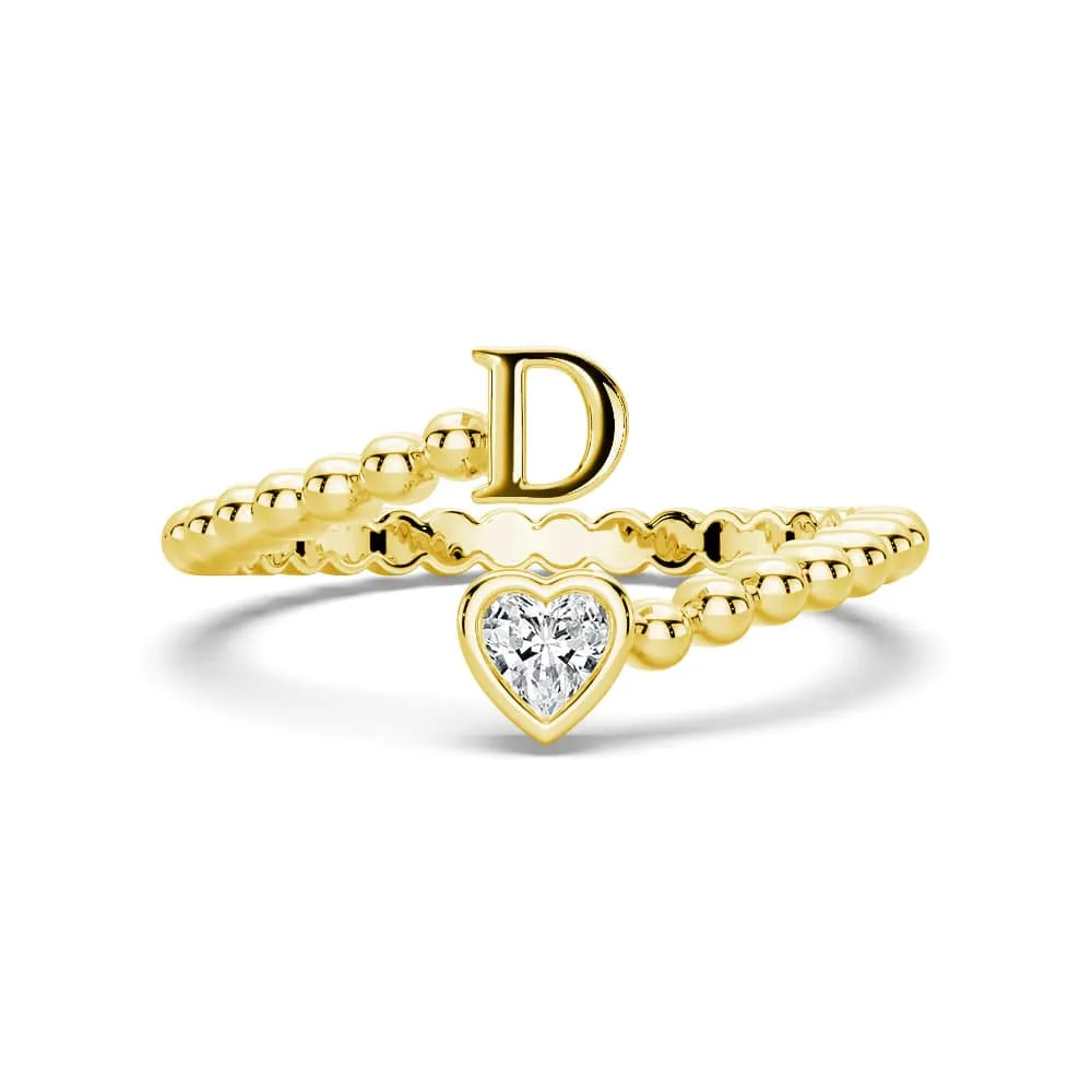 Lab Grown Diamond Personalized Initial Promise Ring Simple Item Sophisticated Style