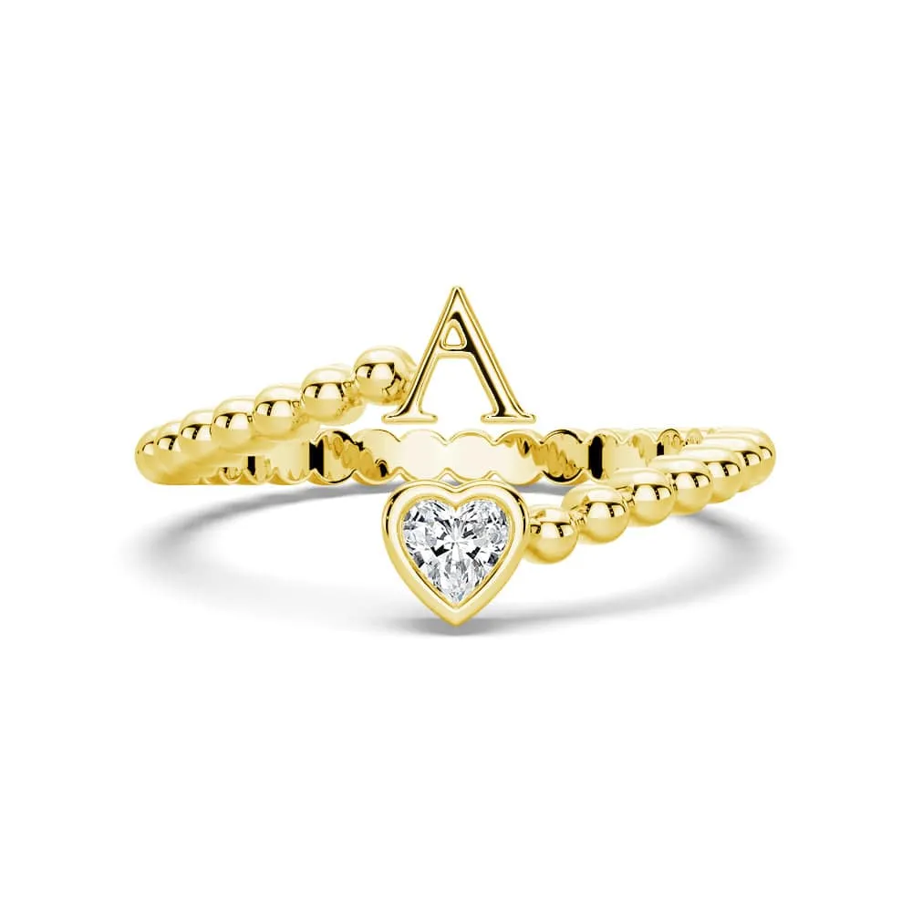 Artistic Style Lab Grown Diamond Personalized Initial Promise Ring