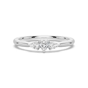 True Love Heart and Pear Lab Grown Diamond Promise Ring Lightweight accessory comfortable accessory