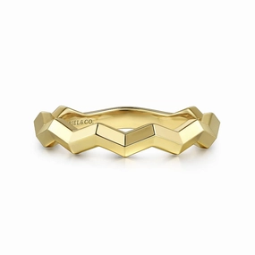 14ky Zig-Zag Stackable Ladies Ring Unique Edge