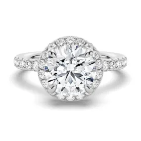 Traditional Emblem Round Brilliant Micropav?? Halo Moissanite Engagement Ring