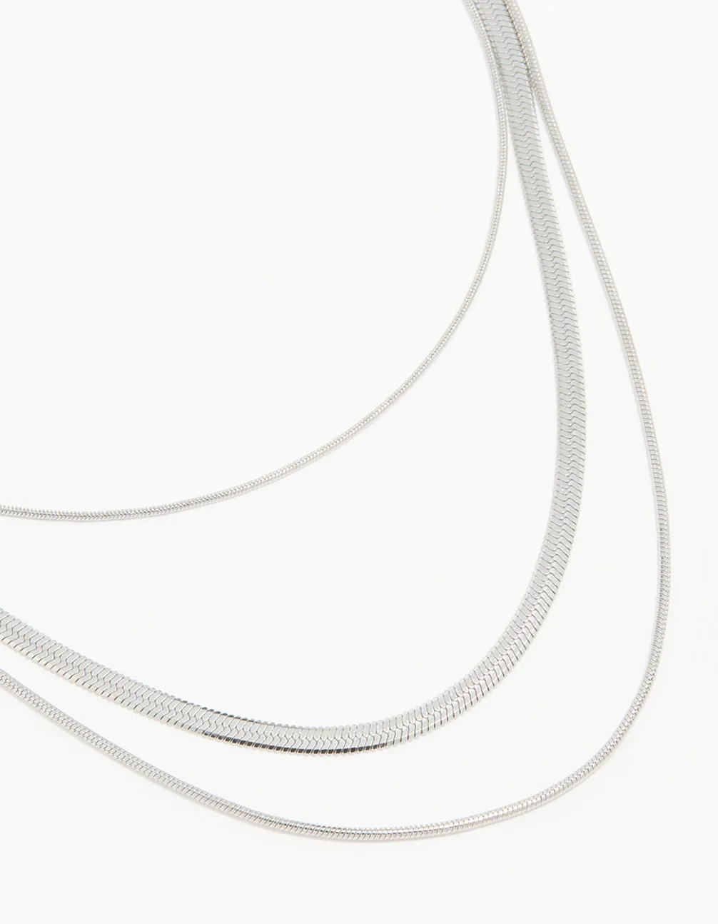 Waterproof Stainless Steel Triple Row Chain Necklace Perfect Adornment