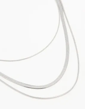 Waterproof Stainless Steel Triple Row Chain Necklace Perfect Adornment