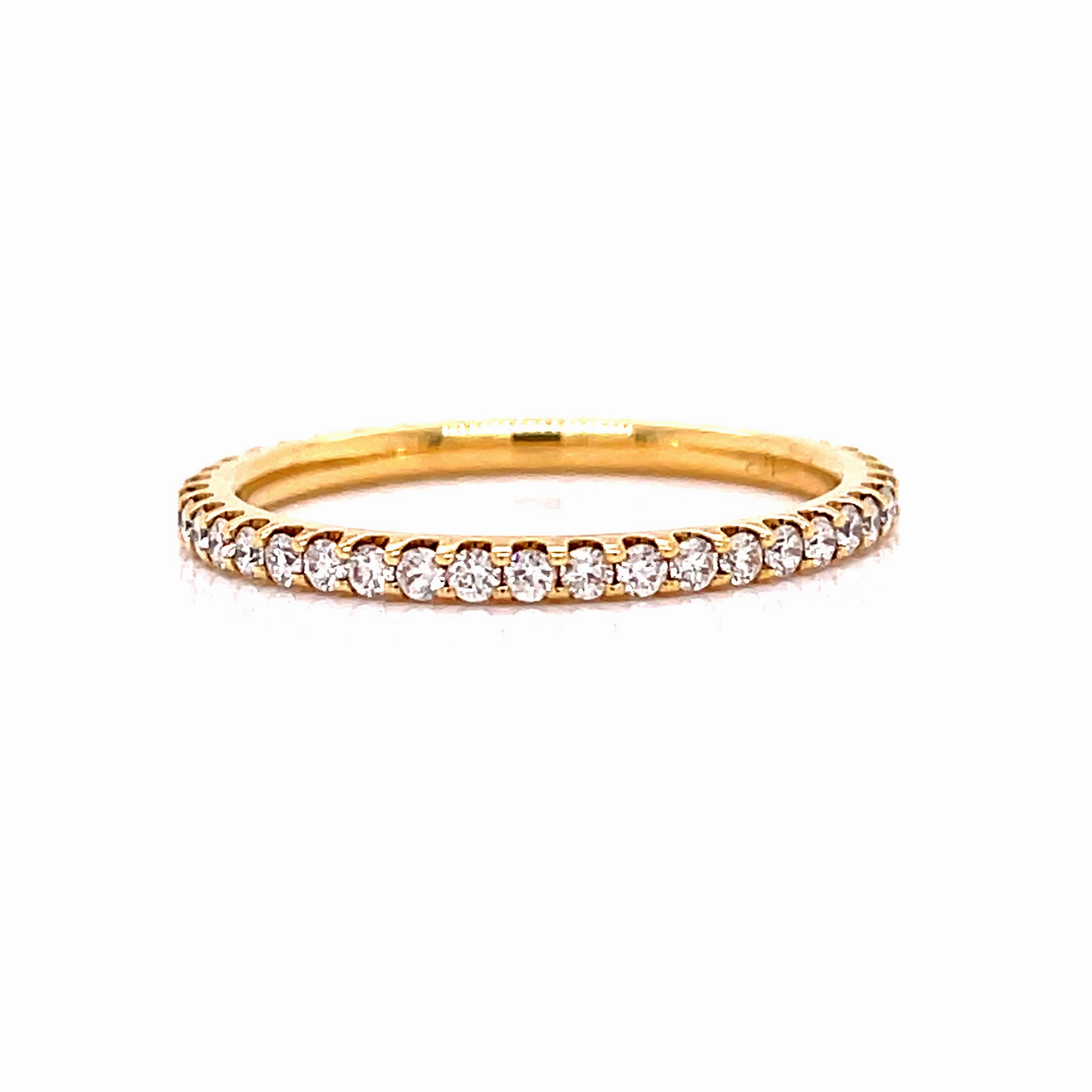 Layered Spark Polished Shape Band/French Pave/Stackable