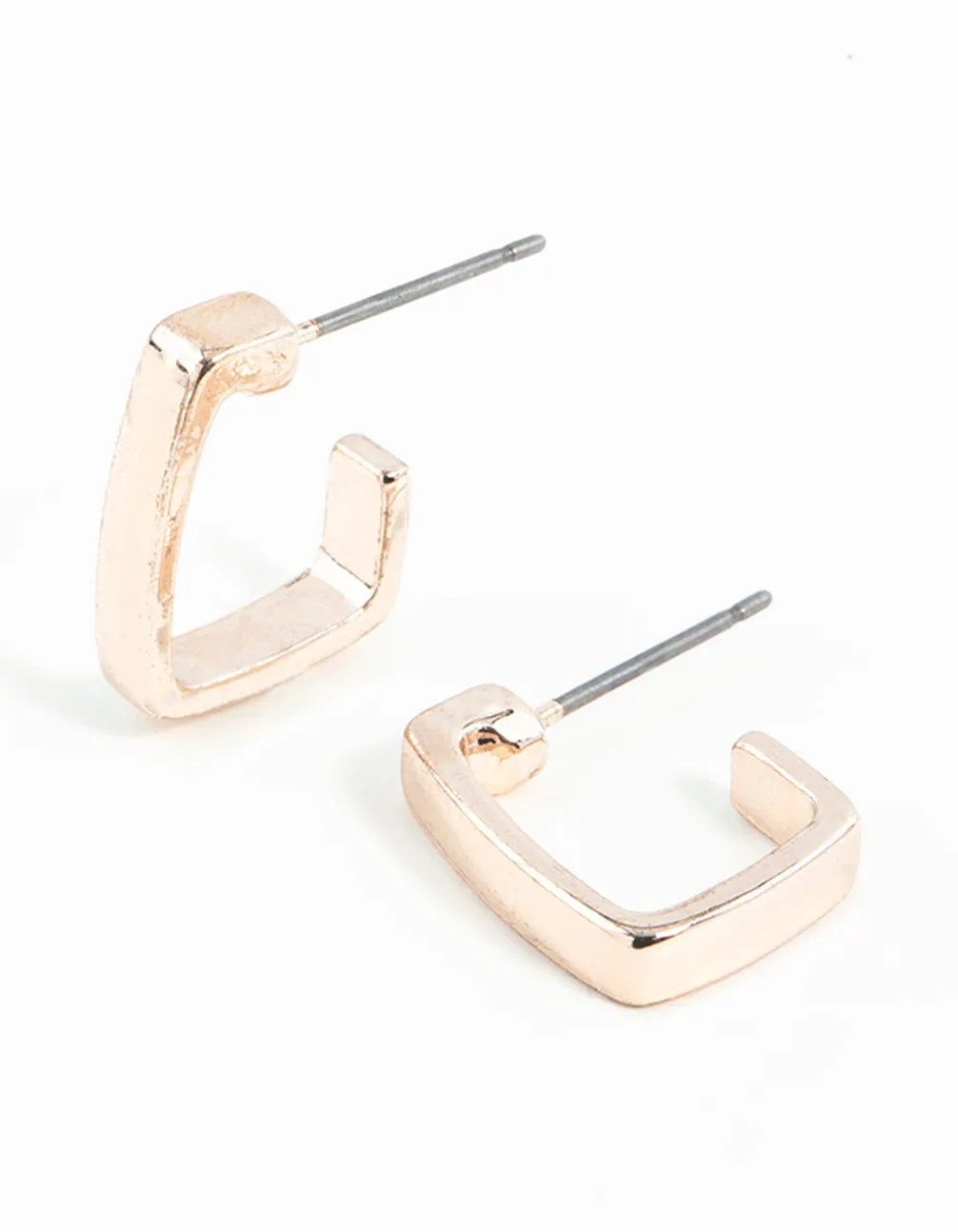 Sparkling Jewelry Stunning Detail Rose Gold Thick Square Hoop Earrings