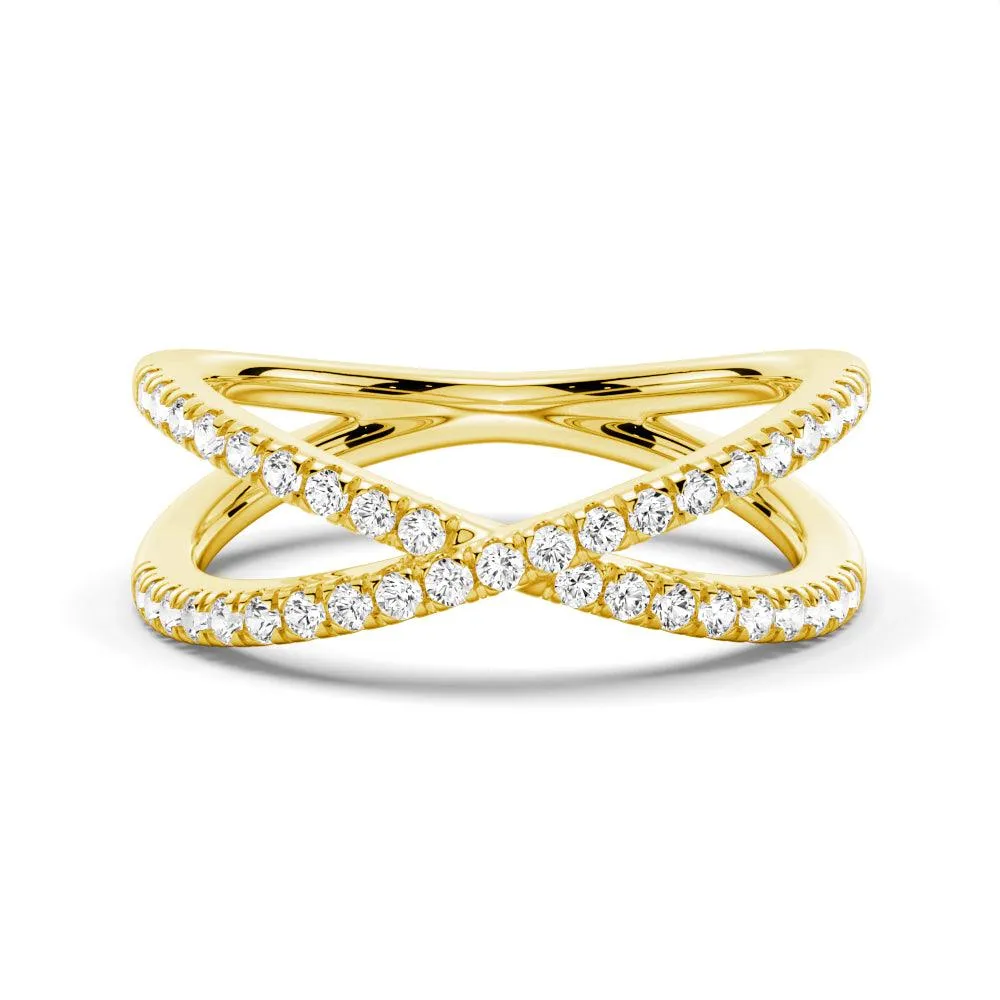 Crossover Moissanite Statement Ring Contemporary Classic Holiday Gift