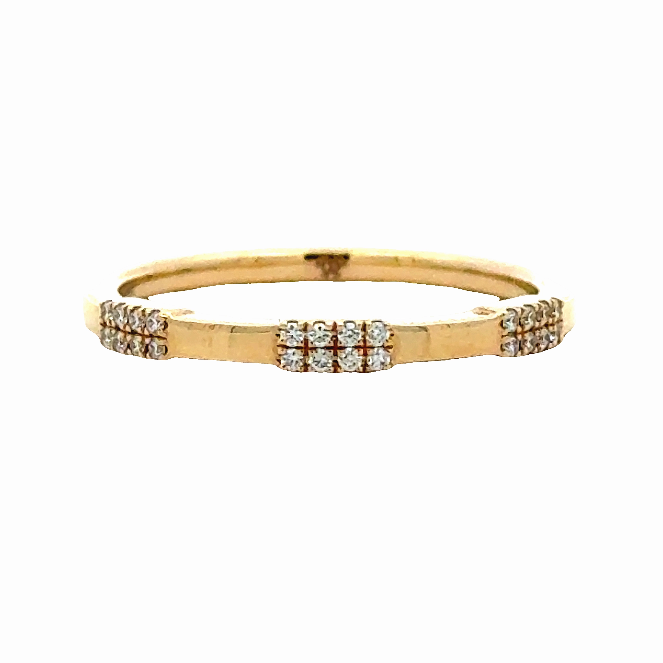 14KY Diamond Stackable Band Refined Edge Everyday Design