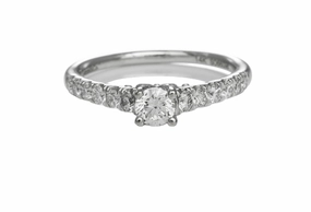 14 Karat White Gold Straight Engagement Ring (.76cttw) Wardrobe Staple