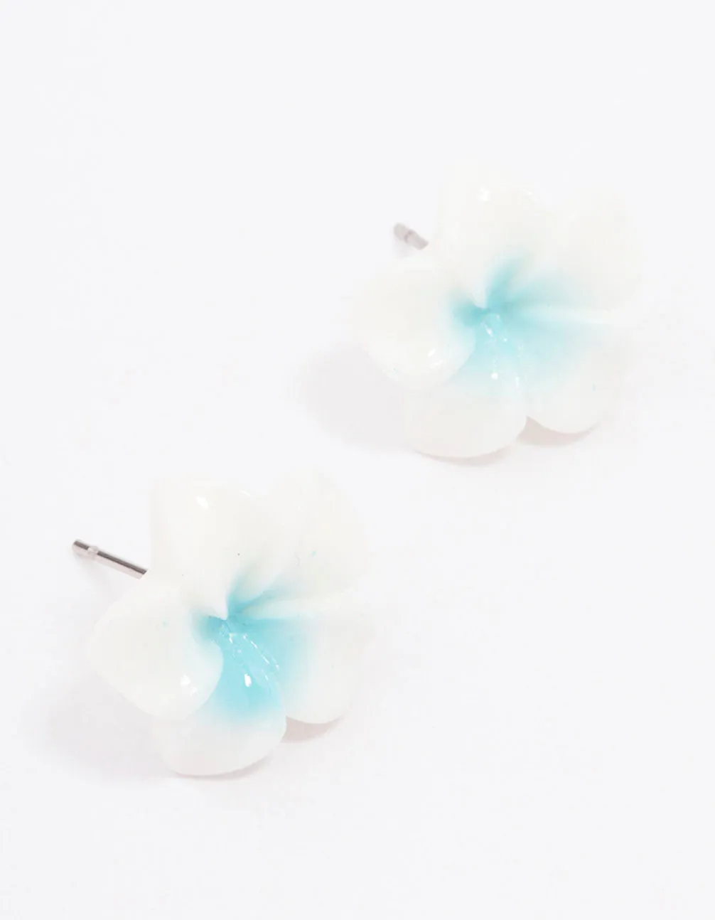 Fashionable Ornament Blue Frangipani Stud Earrings