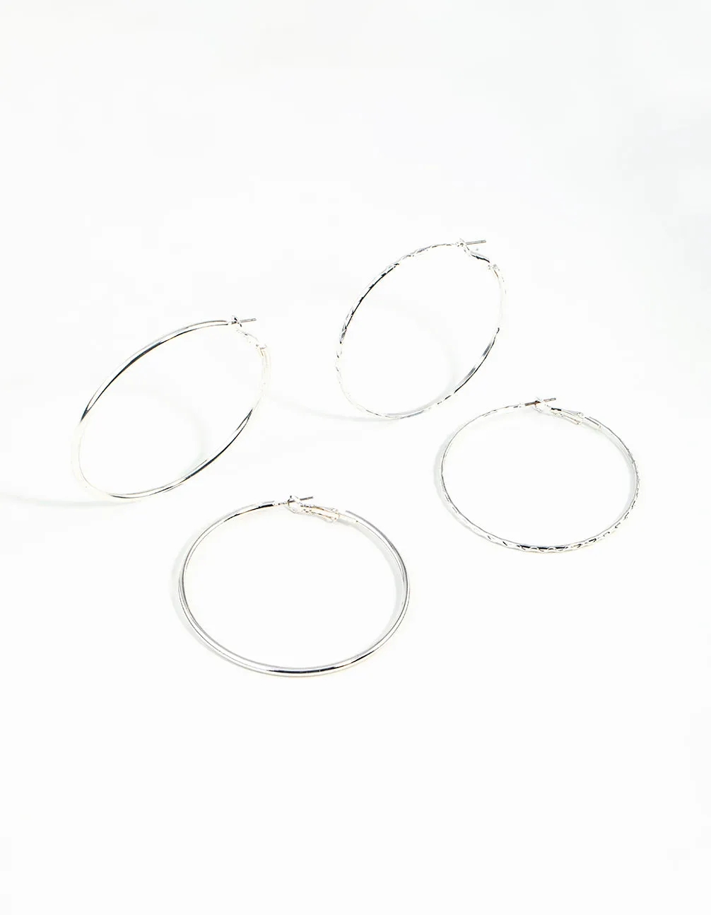 Silver 60MM Hoop Earring Pack Polygonal Piece Exquisite Selection