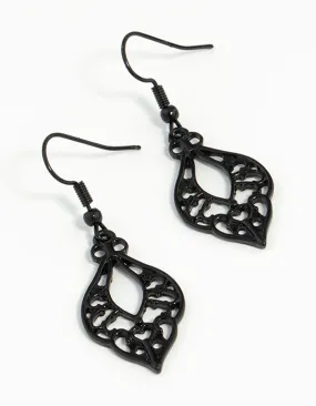 Adorable Accessory Black Cutout Bohemian Drop Earrings