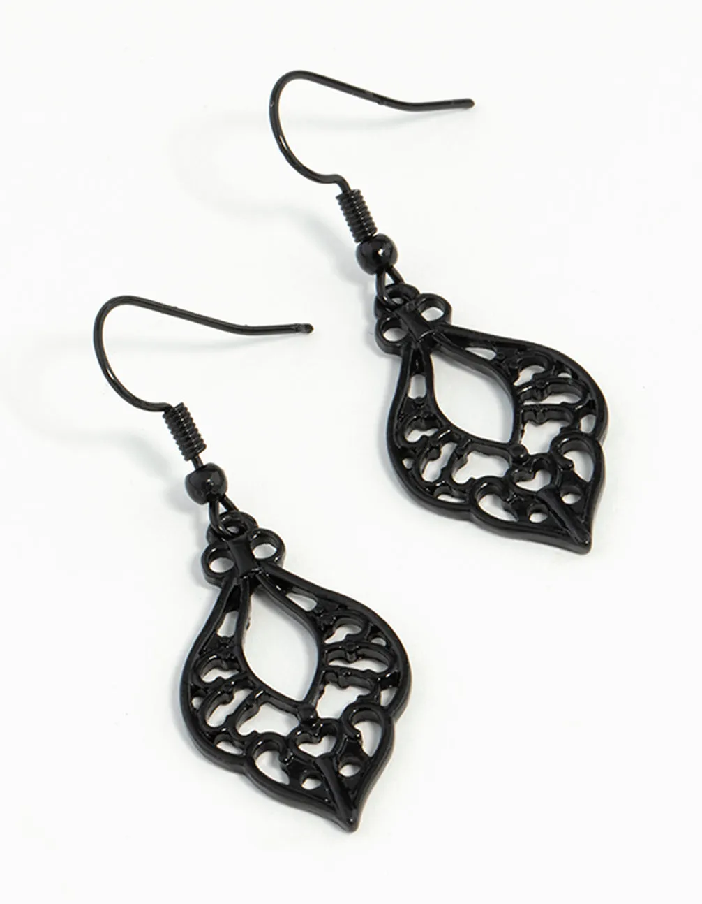 Adorable Accessory Black Cutout Bohemian Drop Earrings