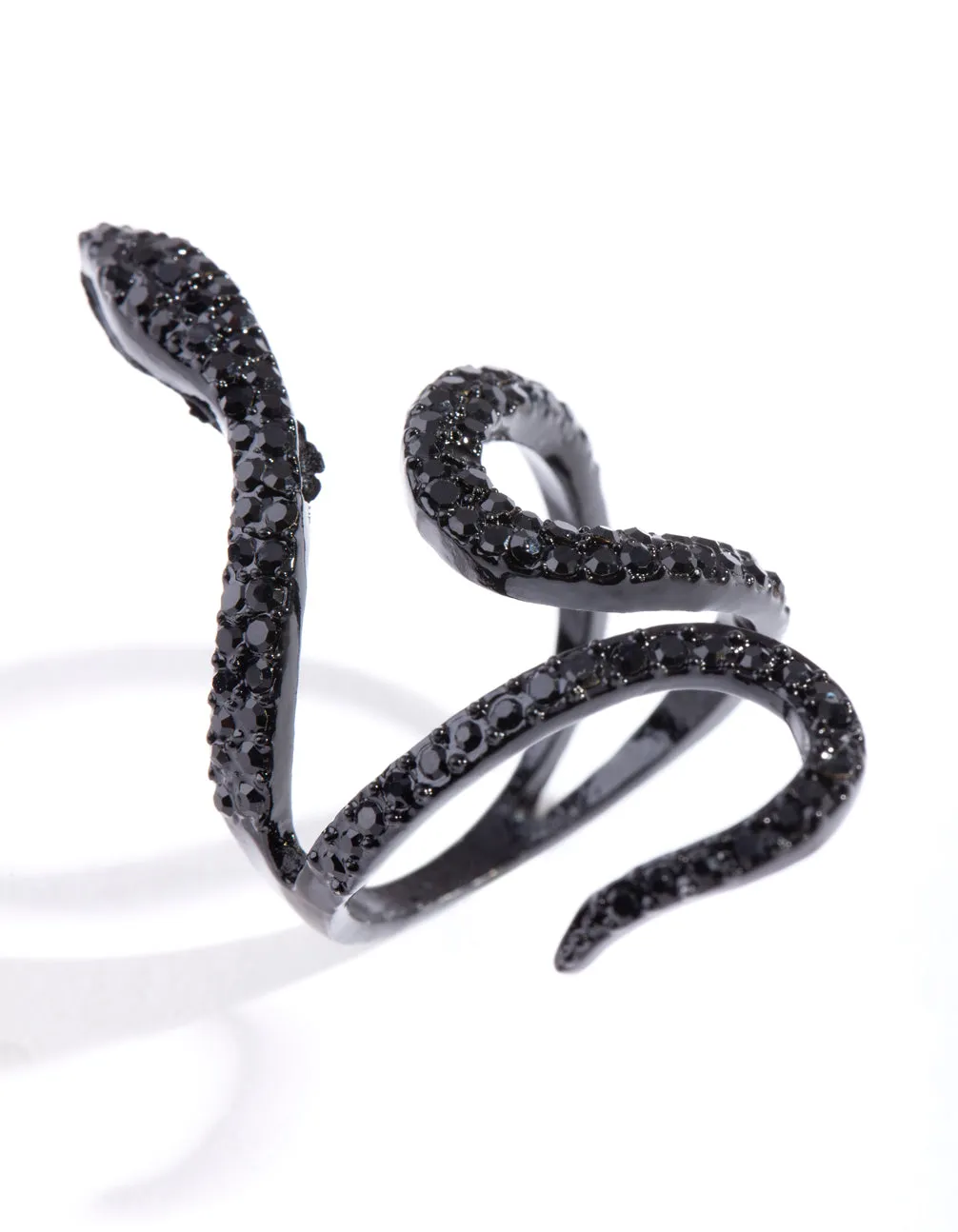 Black Diamante Snake Ring Delicate Article Artistic expression