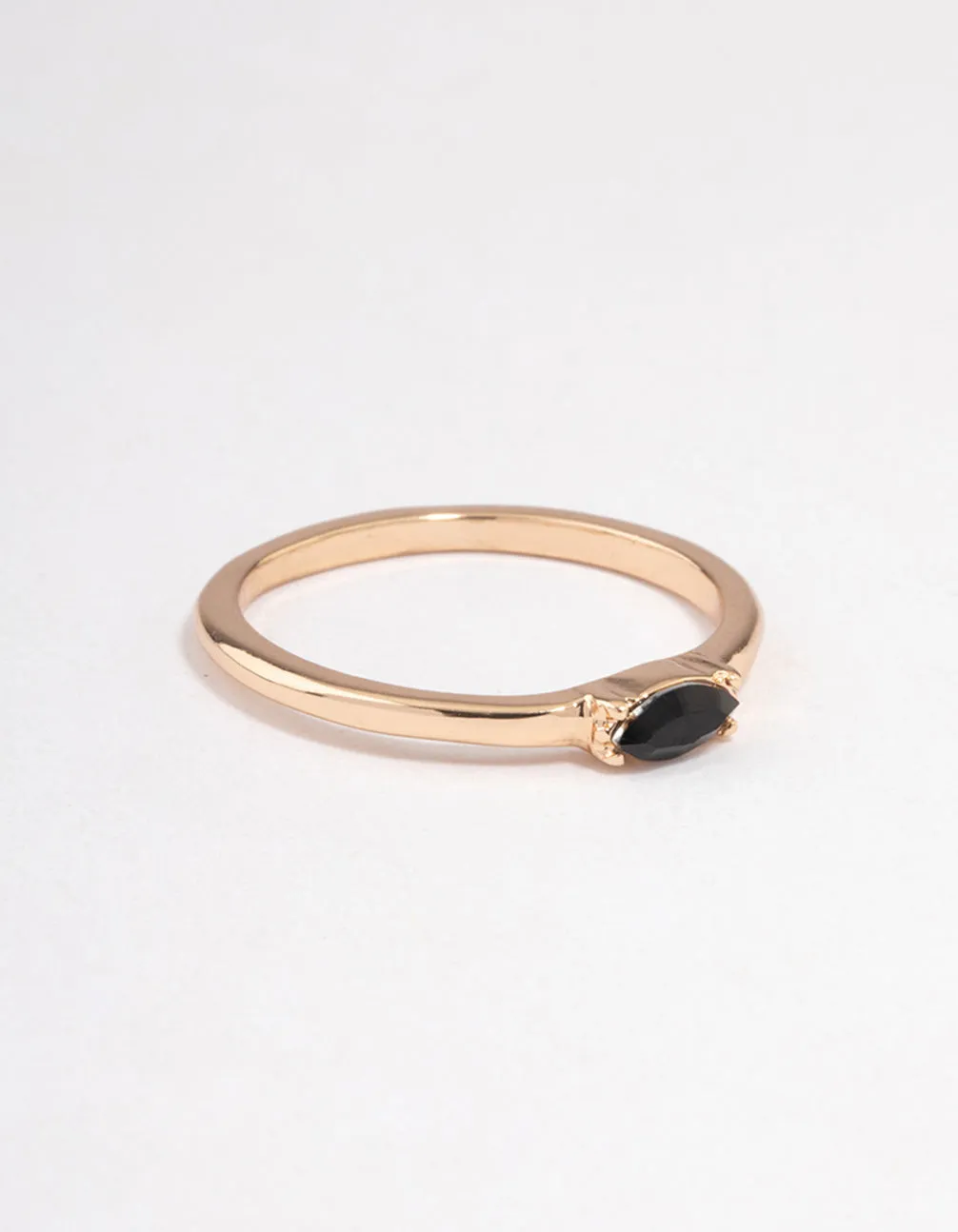 On The Go Black Oval Stone Ring