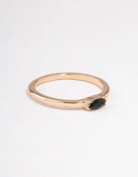 On The Go Black Oval Stone Ring