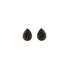 Black Teardrop Jelly Stud Earrings Office Piece Lustrous Decoration
