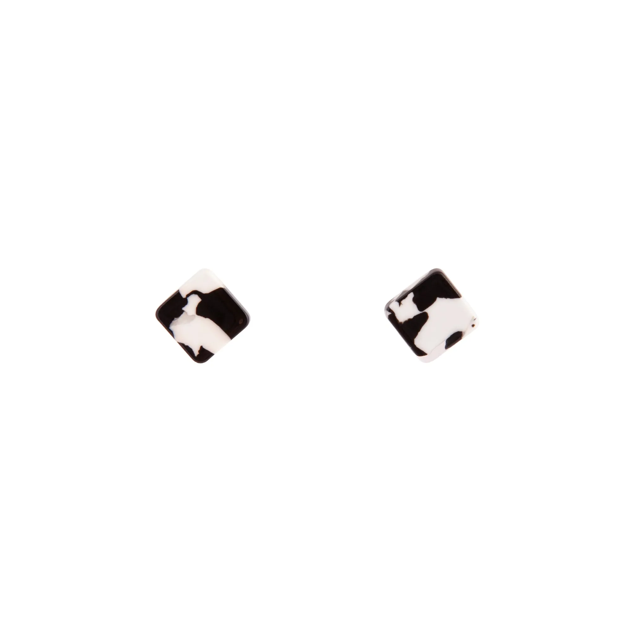 Classic Vibe Creative Adornment Black White Resin Square Earrings