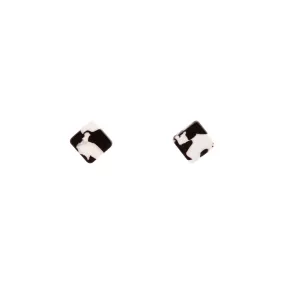 Classic Vibe Creative Adornment Black White Resin Square Earrings