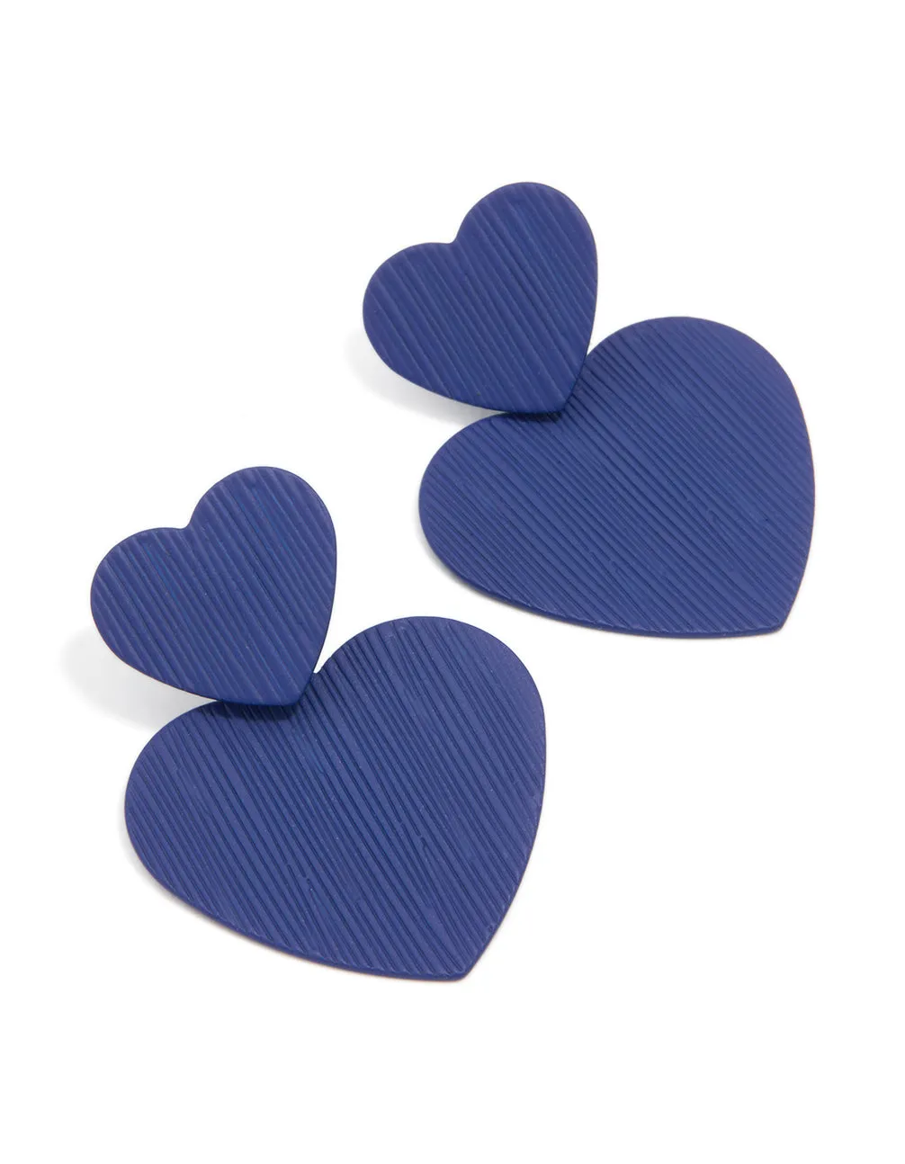 Winter Embellishment Casual Jewelry Blue Heart Tier Pattern Drop Earrings