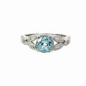 Blue topaz and diamond Ring Radiant Statement Shiny Jewels