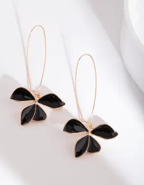 Black Gold Flower Earrings Pretty Product