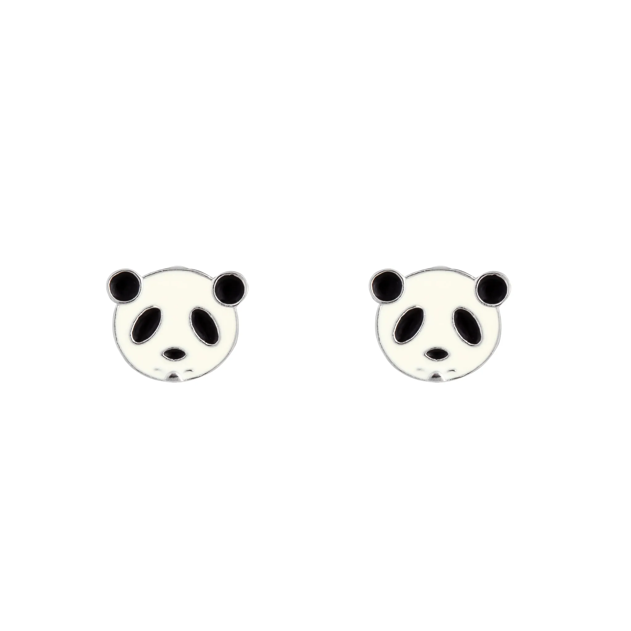 Mini Panda Face Stud Earrings Glittery Piece
