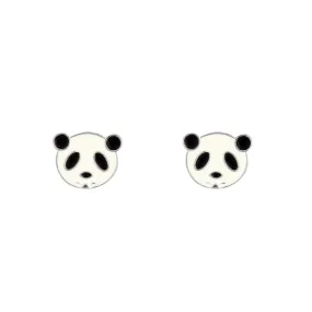 Mini Panda Face Stud Earrings Glittery Piece