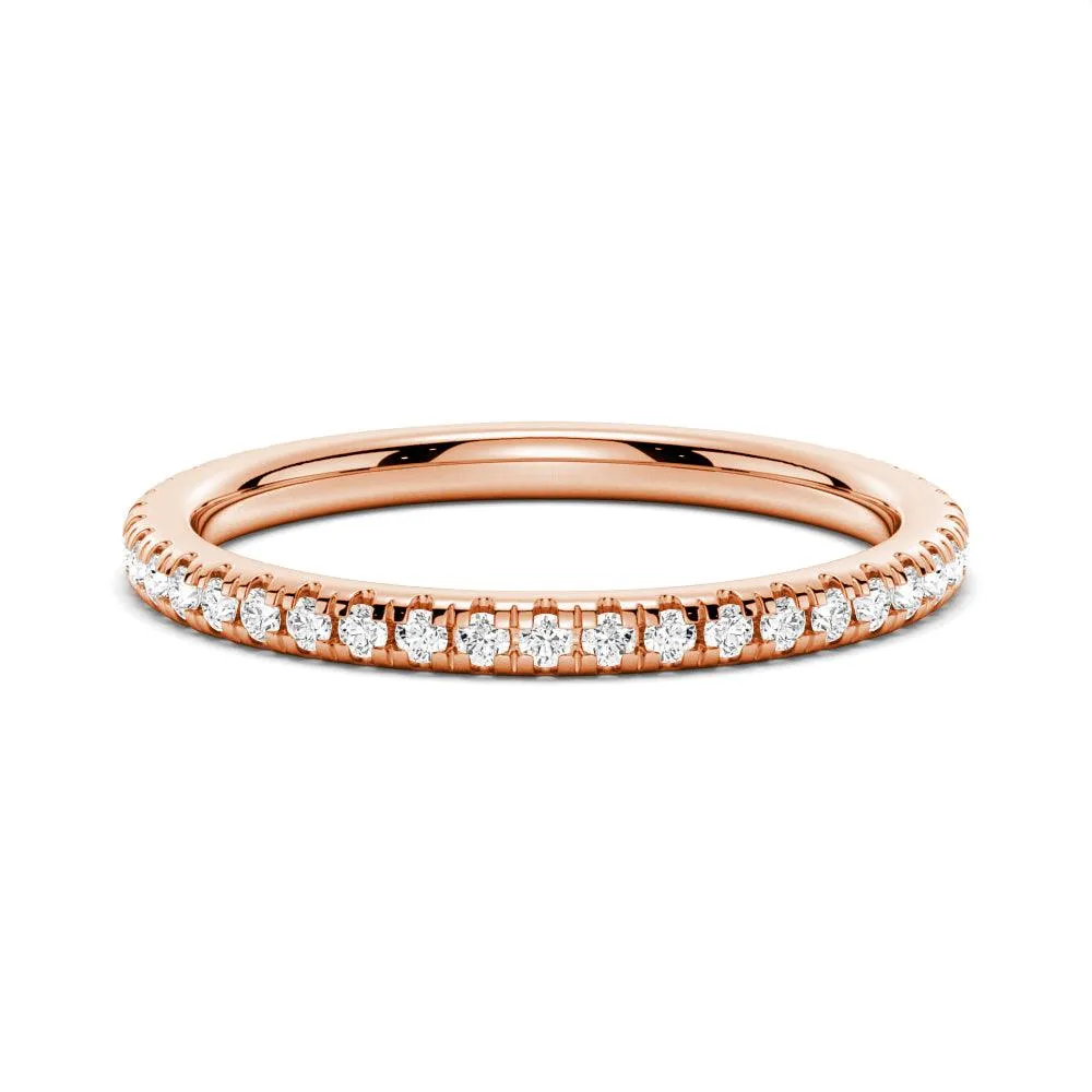 Petite Pav?? Round Moissanite Half Eternity Band Elegant Addition